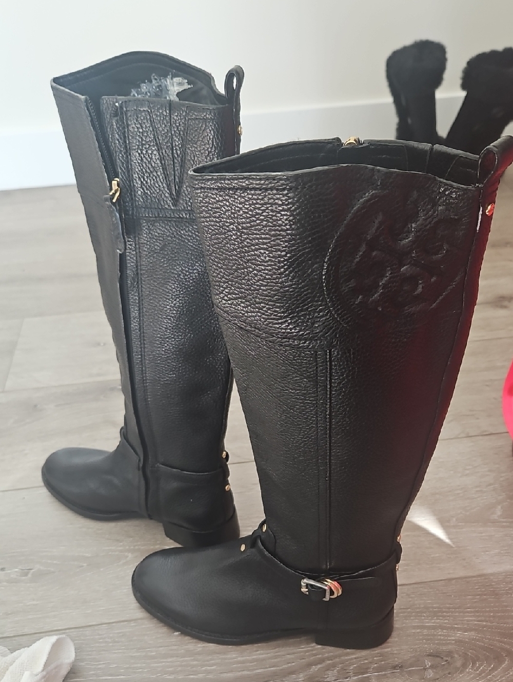 Tory Burch Tall Black Leather Riding Boots